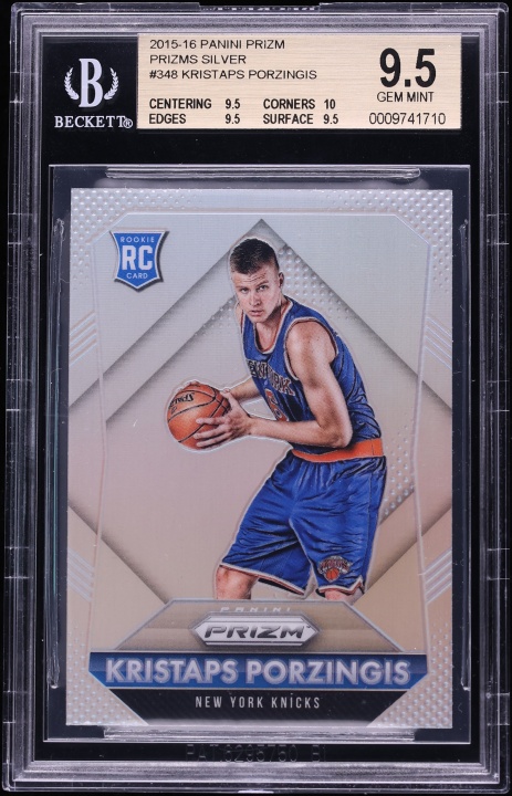 2015 Panini Prizm Silver Kristaps Porzingis ROOKIE #348 BGS 9.5 GEM MINT