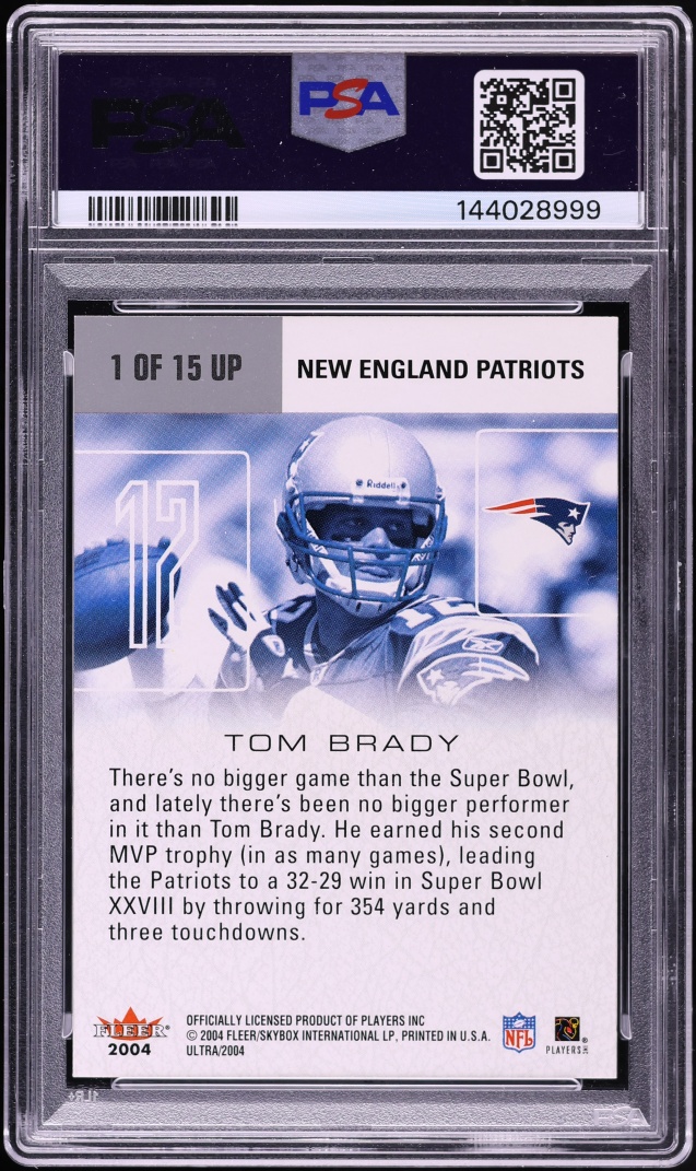 2004 Ultra Performers Tom Brady #1 PSA 10 GEM MINT