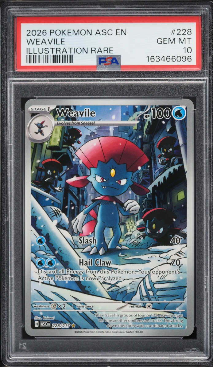 2026 Pokemon Mega Evolution Ascended Heroes IR Weavile #228 PSA 10 GEM MINT