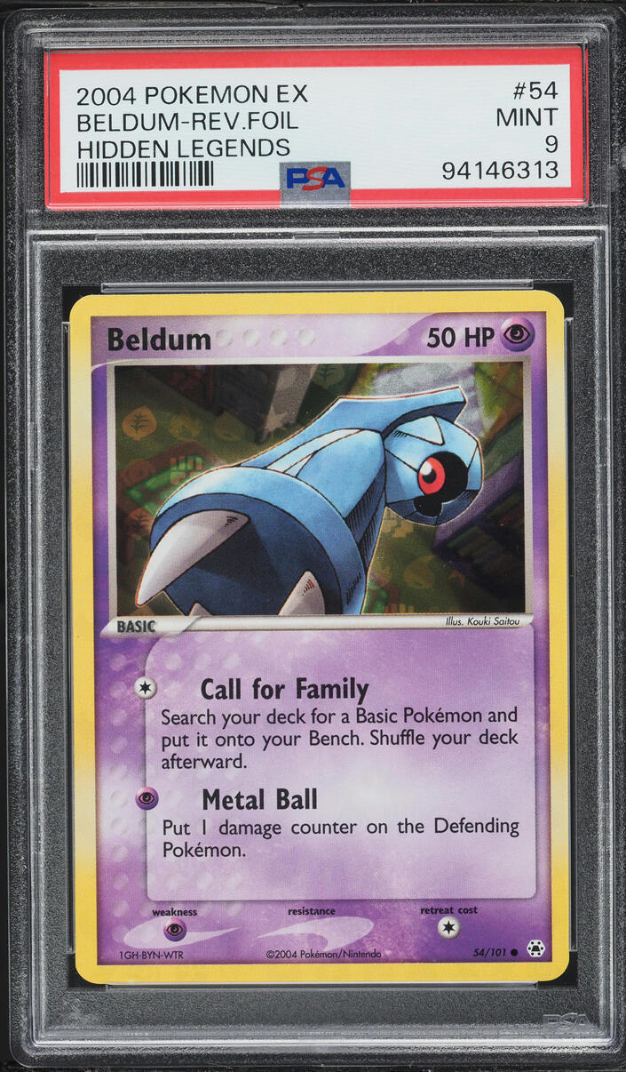 2004 Pokemon EX Hidden Legends Reverse Holo Beldum #54 PSA 9 MINT