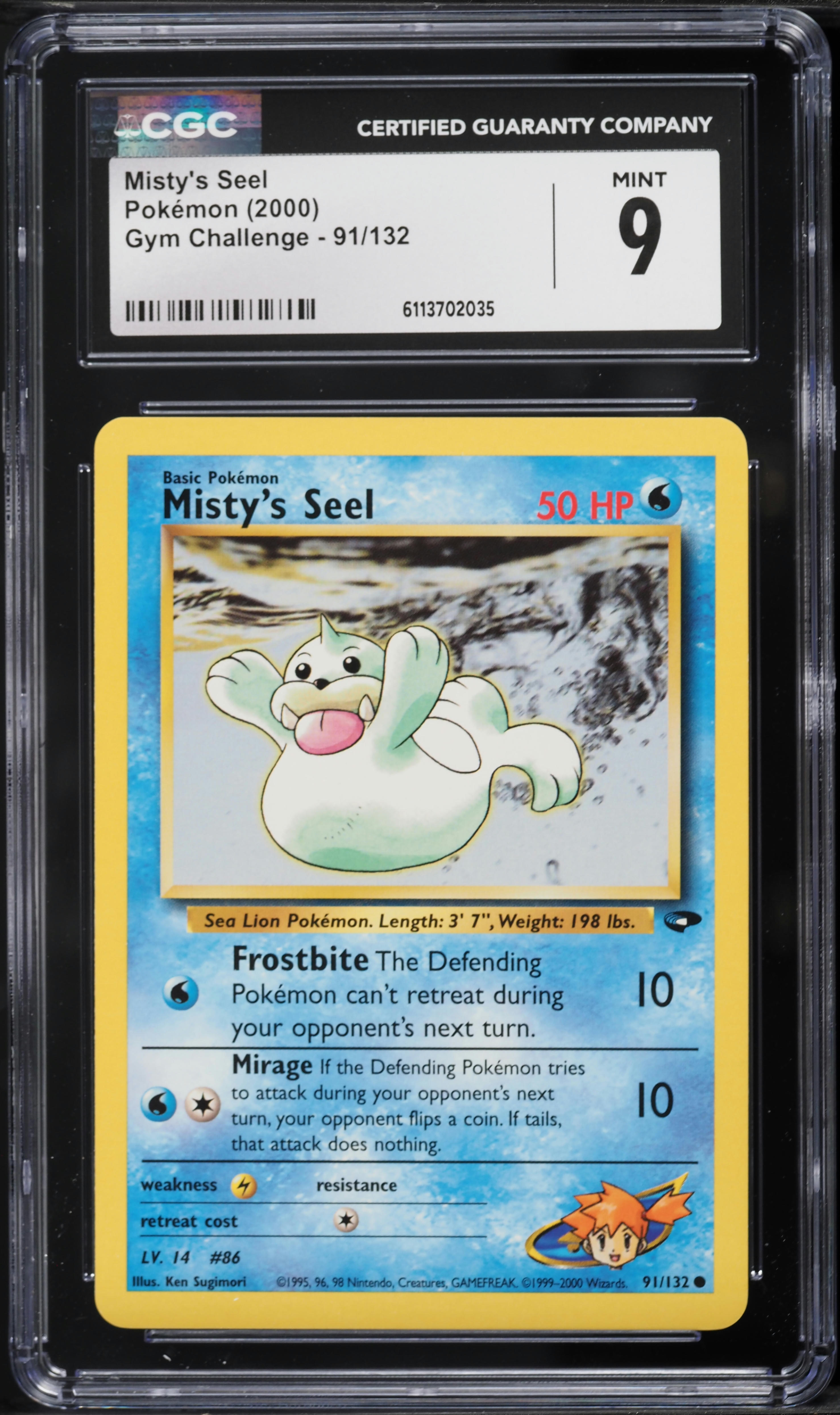 2000 Pokemon Gym Challenge Misty's Seel #91 CGC 9 MINT