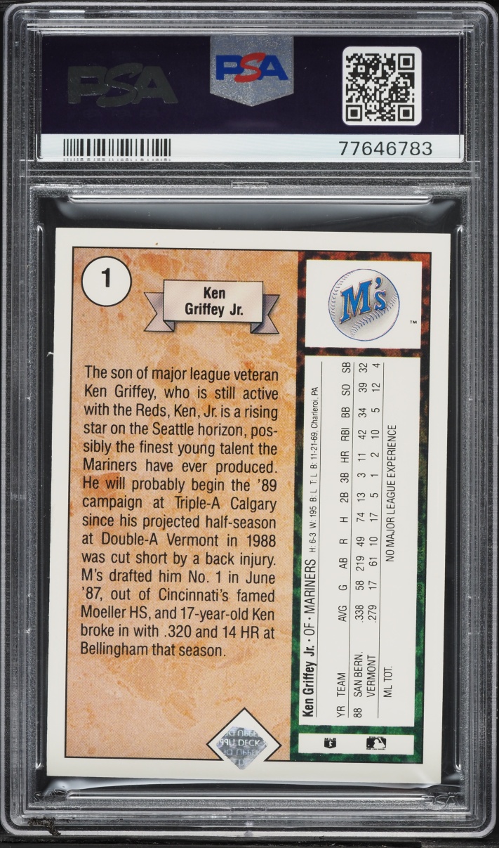 1989 Upper Deck Ken Griffey Jr. ROOKIE #1 PSA 9 MINT