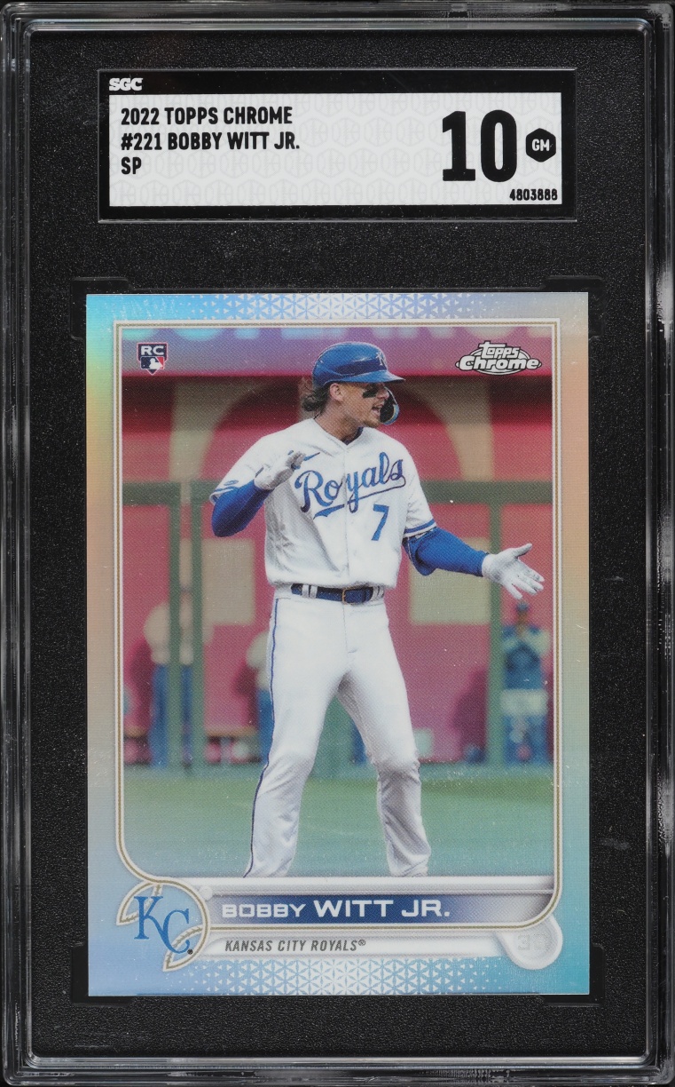 2022 Topps Chrome Bobby Witt Jr. SP ROOKIE #221 SGC 10 GEM MINT