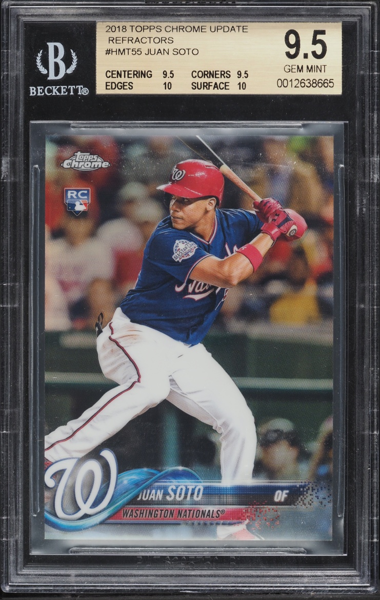 2018 Topps Chrome Update Refractor Juan Soto ROOKIE /250 #HMT55 BGS 9.5 GEM MINT