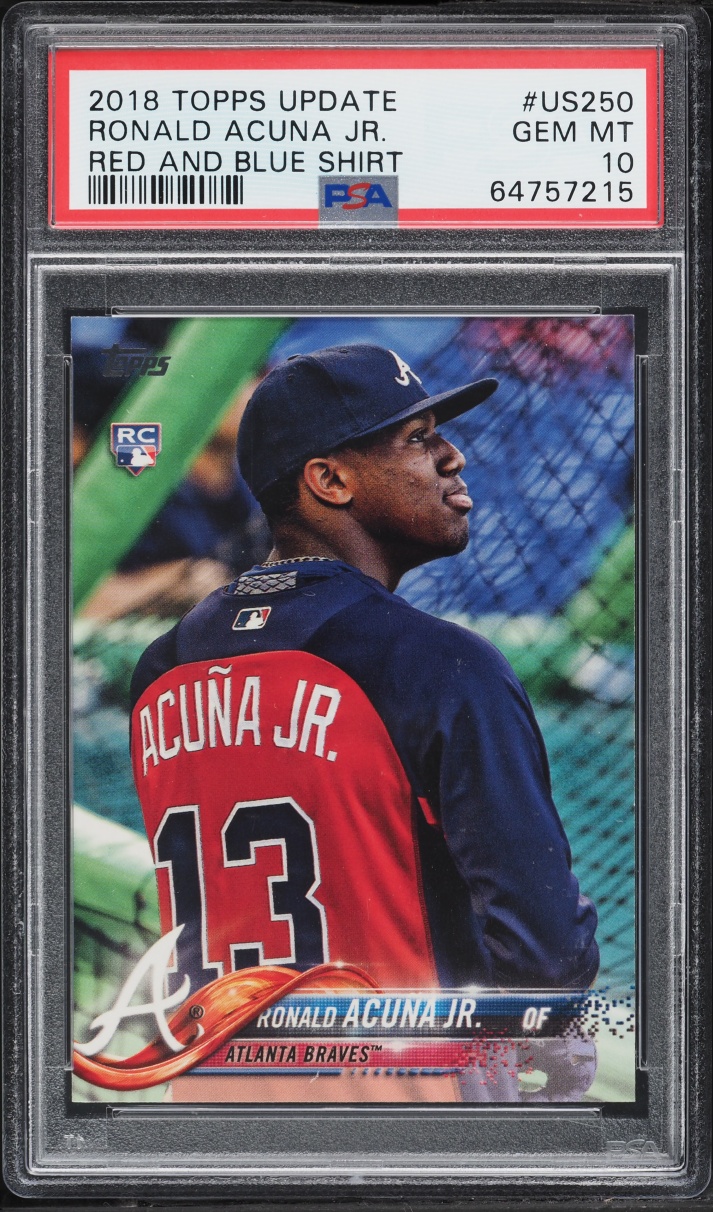 2018 Topps Update Red & Blue Shirt Ronald Acuna Jr. ROOKIE #US250 PSA 10 GEM MINT