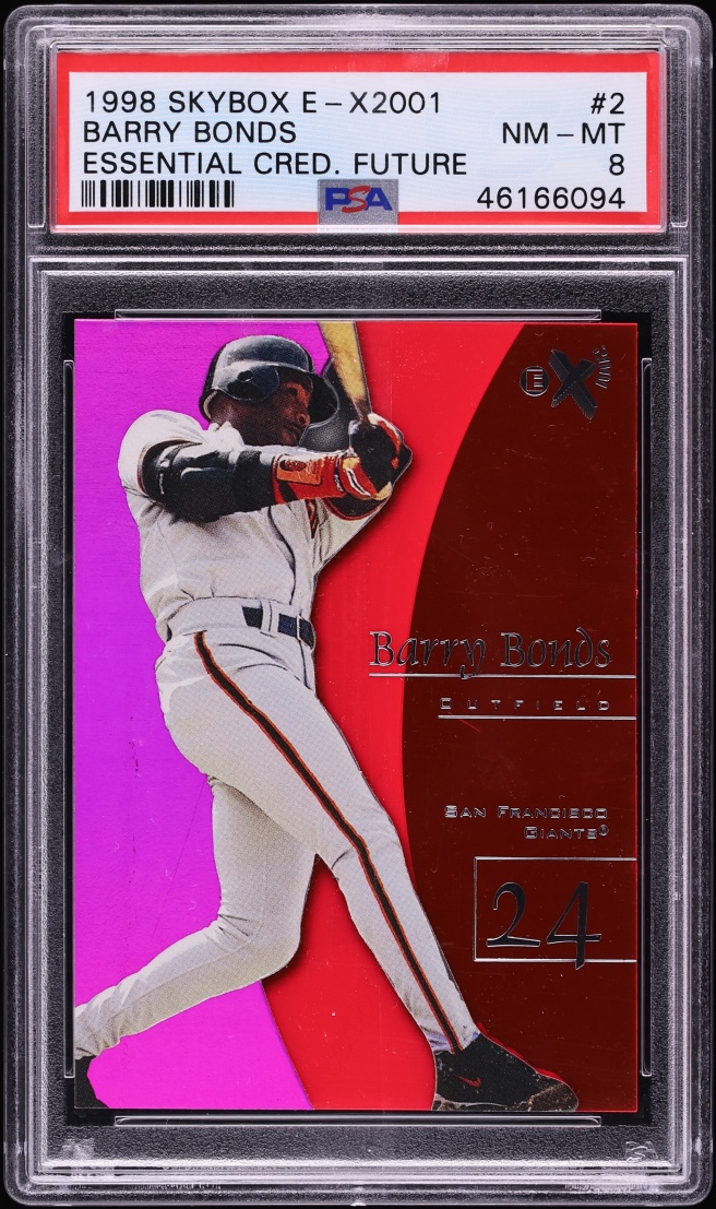 1998 Skybox E-X 2001 Essential Credentials Future Barry Bonds /99 #2 PSA 8 NM-MT - Photo 1