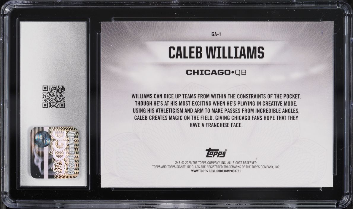 2024 Topps Signature Class Gridiron Ambassadors Caleb Williams ROOKIE #GA-1 CGC 10 GEM MINT