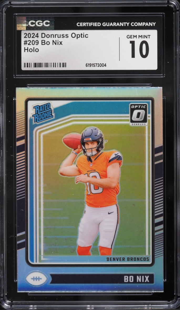 2024 Donruss Optic Holo Prizm Bo Nix ROOKIE #209 CGC 10 GEM MINT