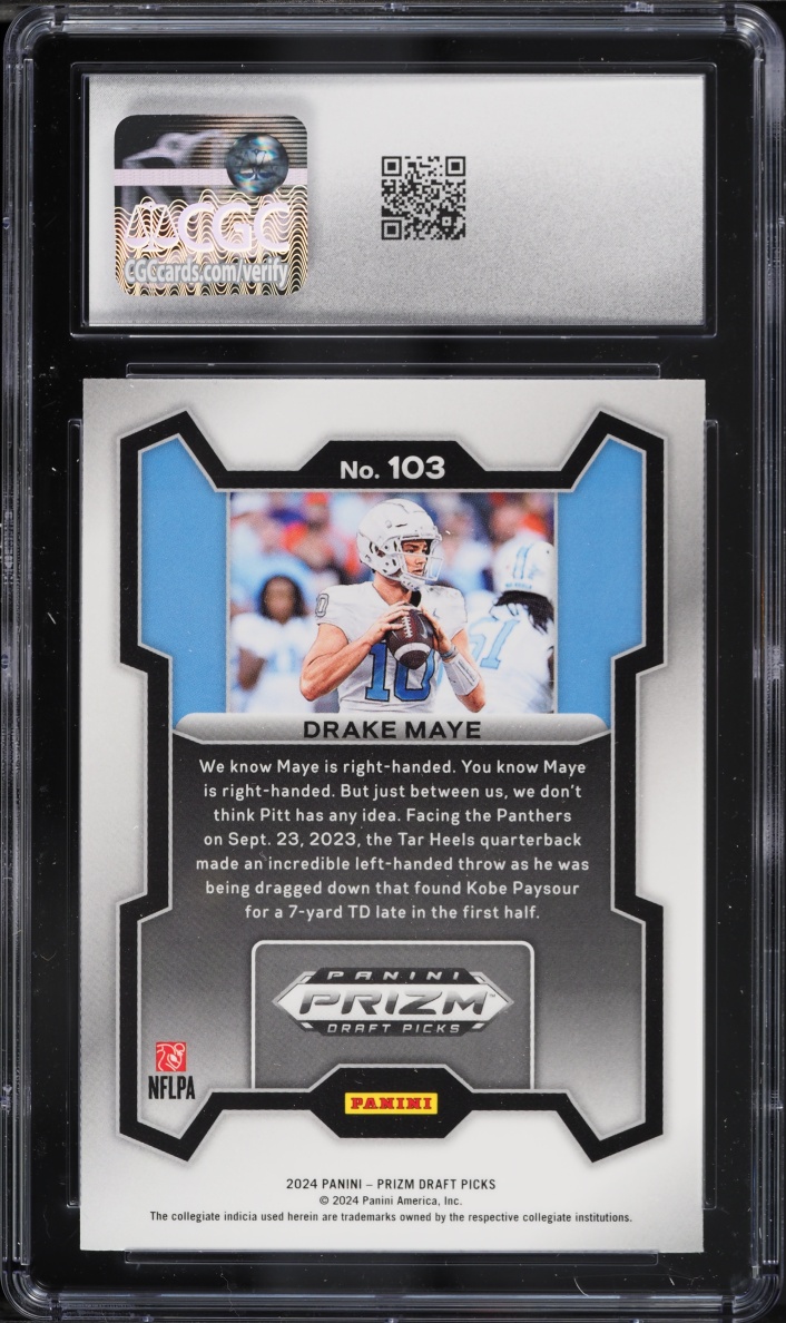 2024 Panini Prizm Draft Picks Drake Maye ROOKIE #103 CGC 10 GEM MINT