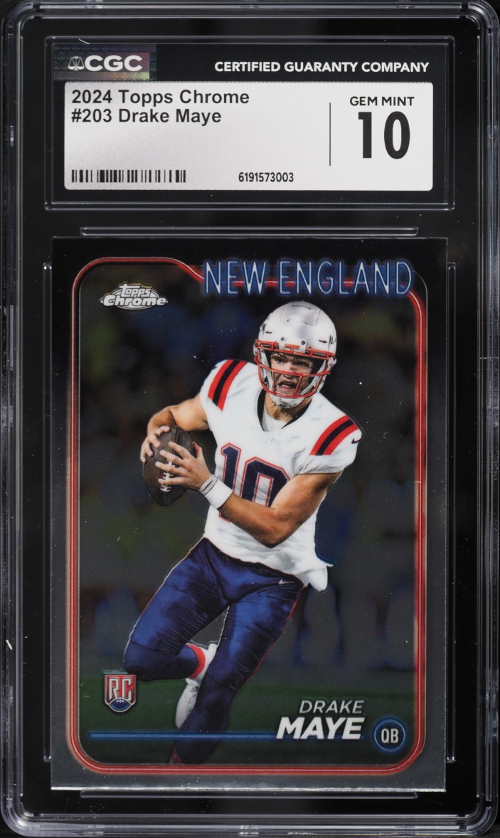 2024 Topps Chrome Drake Maye ROOKIE #203 CGC 10 GEM MINT