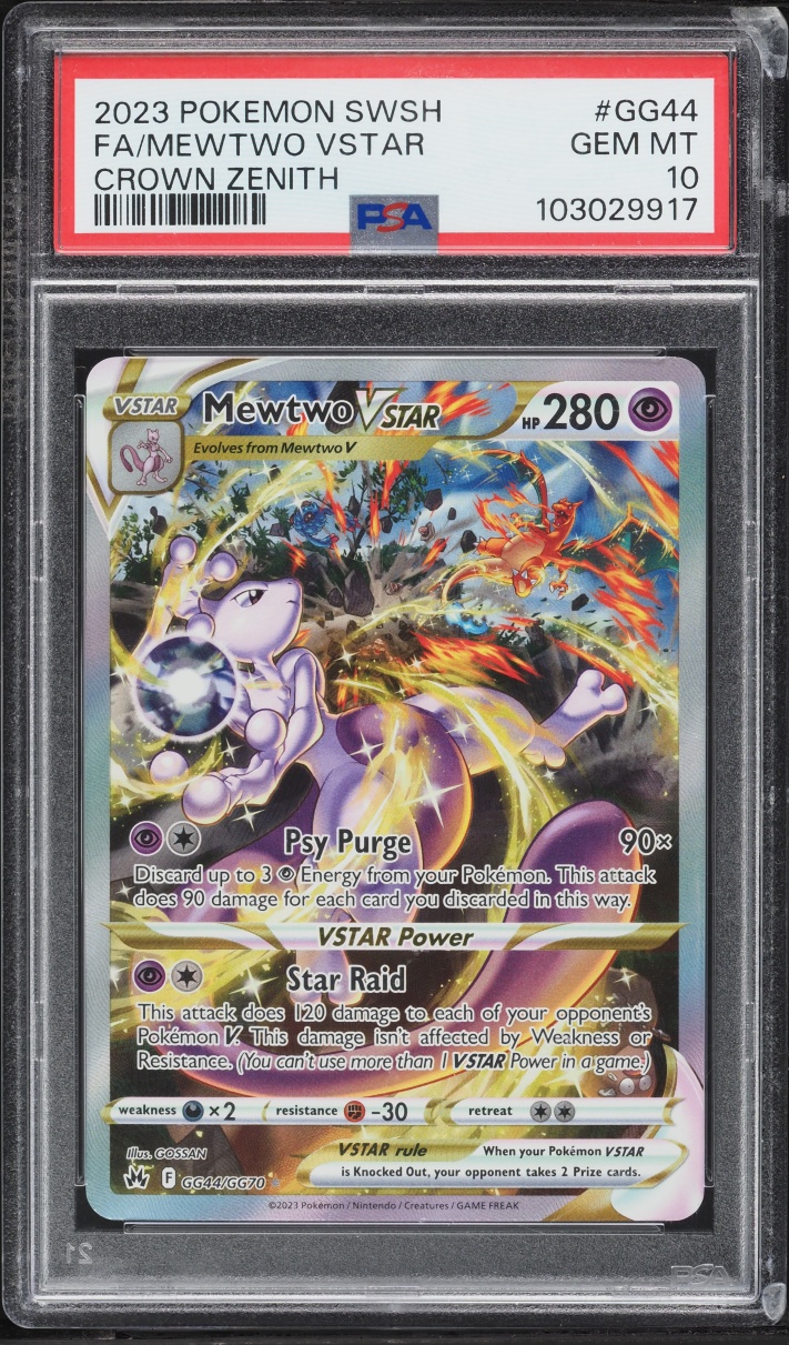 2023 Pokemon SWSH Crown Zenith Galarian Gallery Full Art Mewtwo VSTAR #GG44 PSA 10 GEM MINT