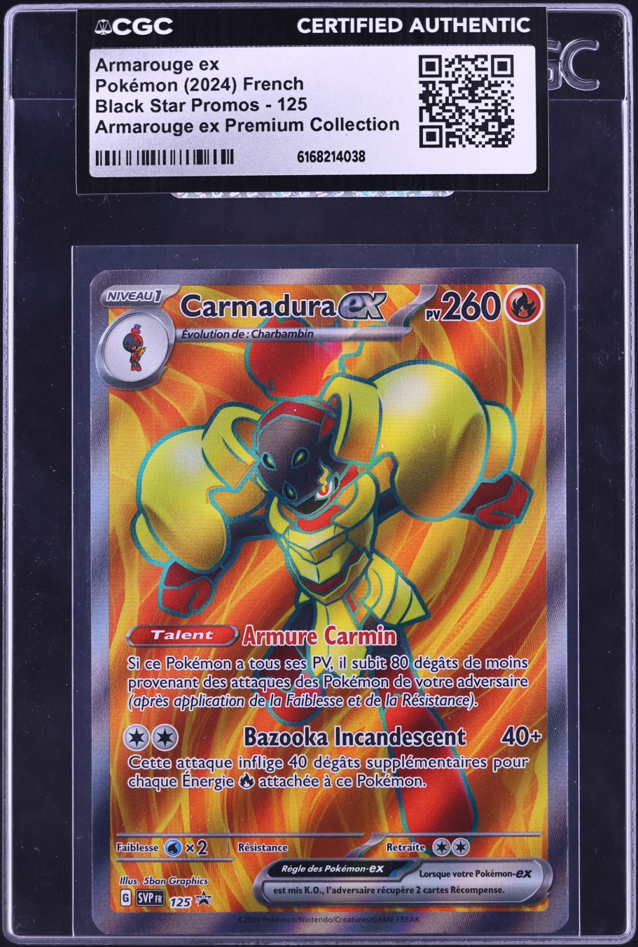 2024 Pokemon French SV Promo Premium Collection Full Art Armarouge EX #125 CGC AUTH