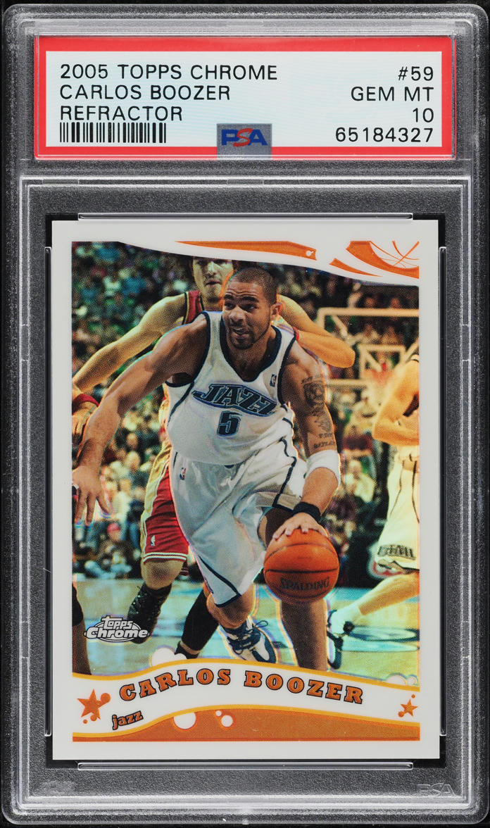 2005 Topps Chrome Refractor Carlos Boozer /999 #59 PSA 10 GEM MINT