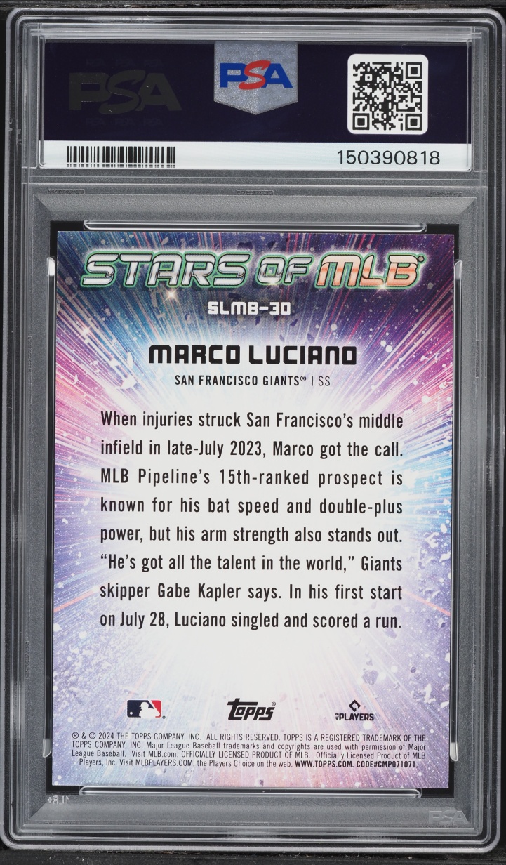 2024 Topps Stars Of MLB Marco Luciano ROOKIE #SLMB-30 PSA 9 MINT