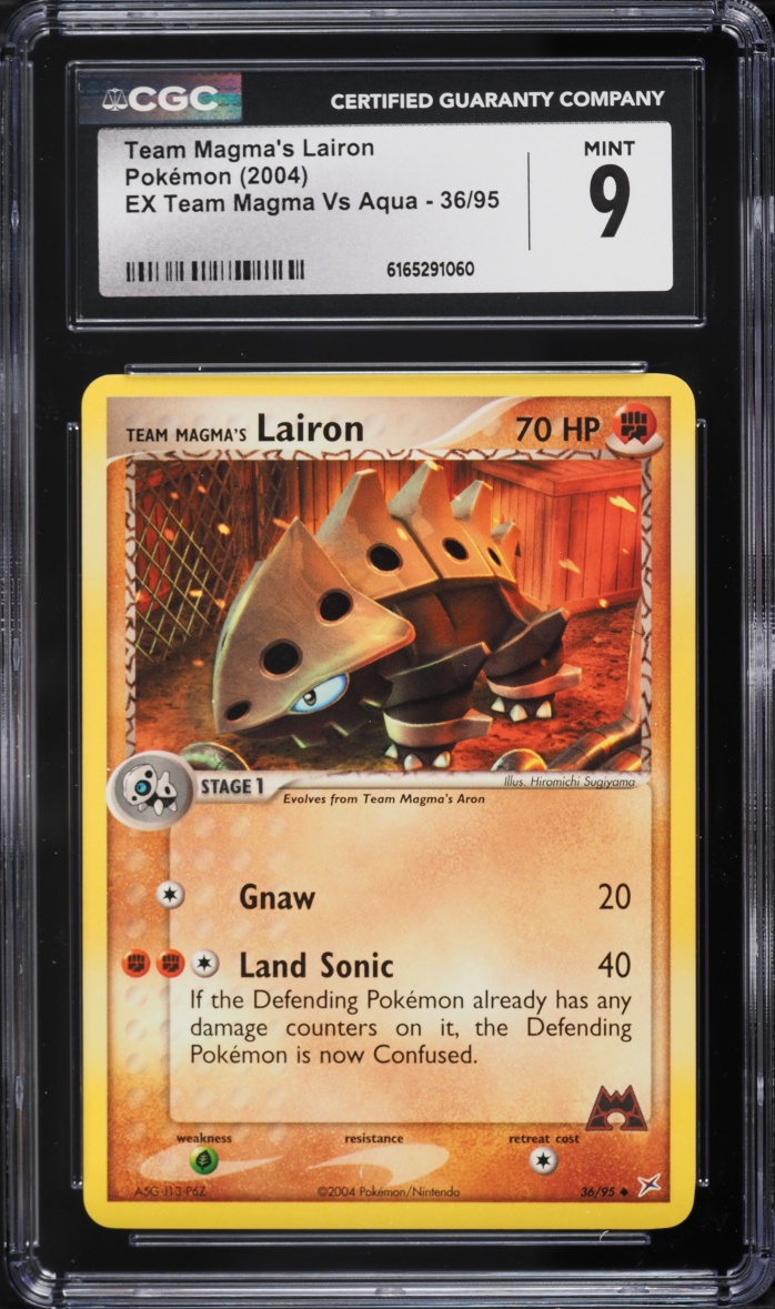 2004 Pokemon EX Team Magma Vs Aqua Team Magma's Lairon #36 CGC 9 MINT