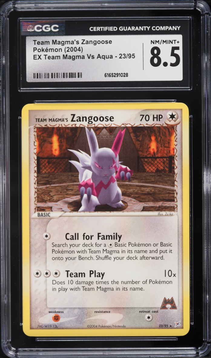 2004 Pokemon EX Team Magma VS Aqua Team Magma's Zangoose #23 CGC 8.5 NM-MT+