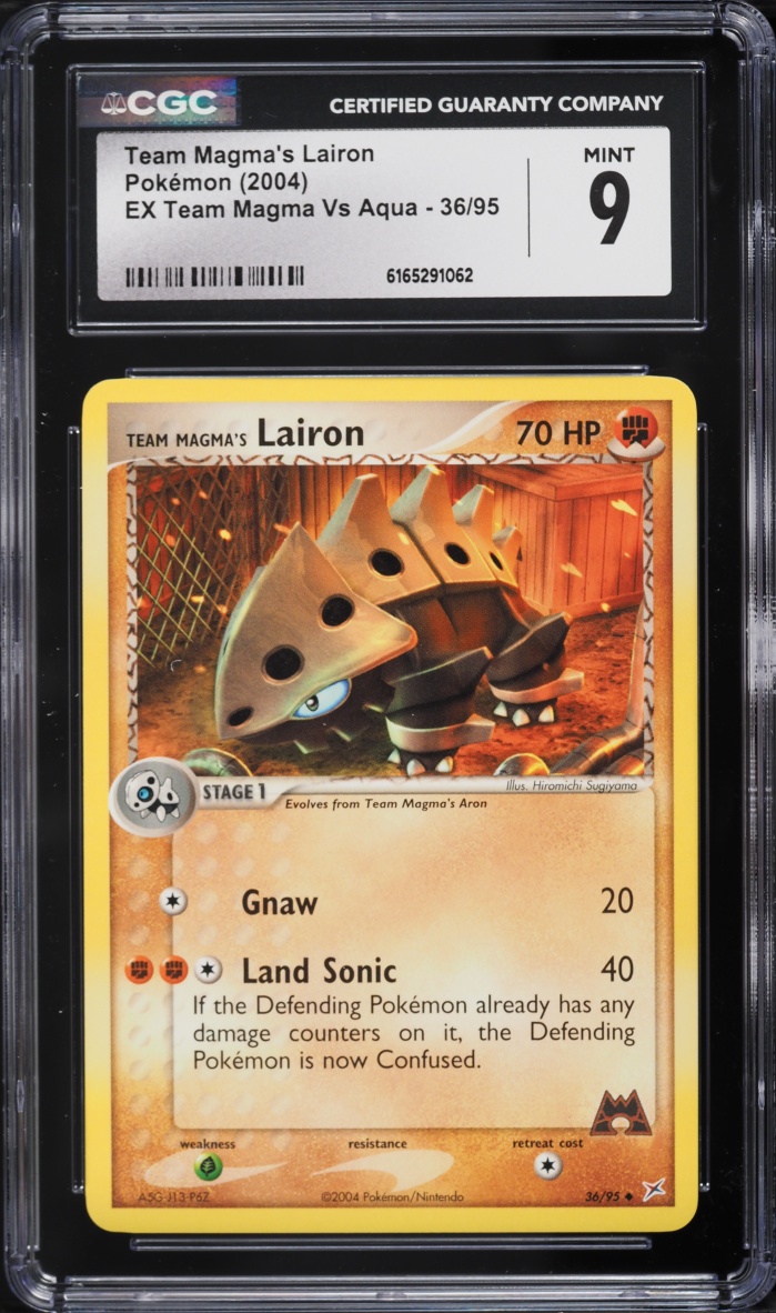 2004 Pokemon EX Team Magma Vs Aqua Team Magma's Lairon #36 CGC 9 MINT