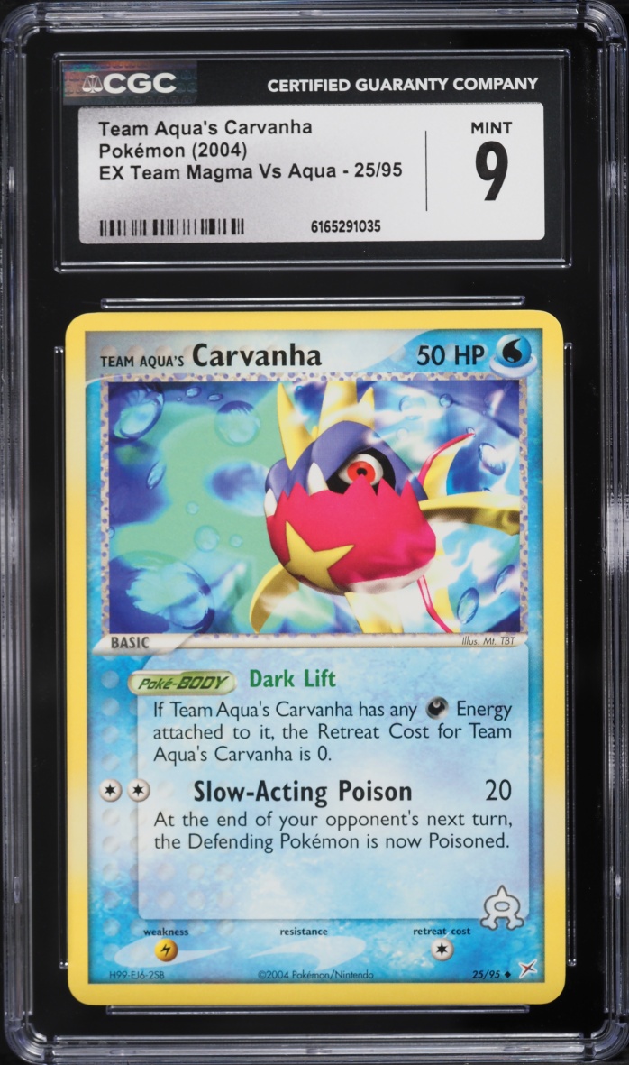 2004 Pokemon Ex Team Magma Vs Aqua Team Aqua's Carvanha #25 CGC 9 MINT