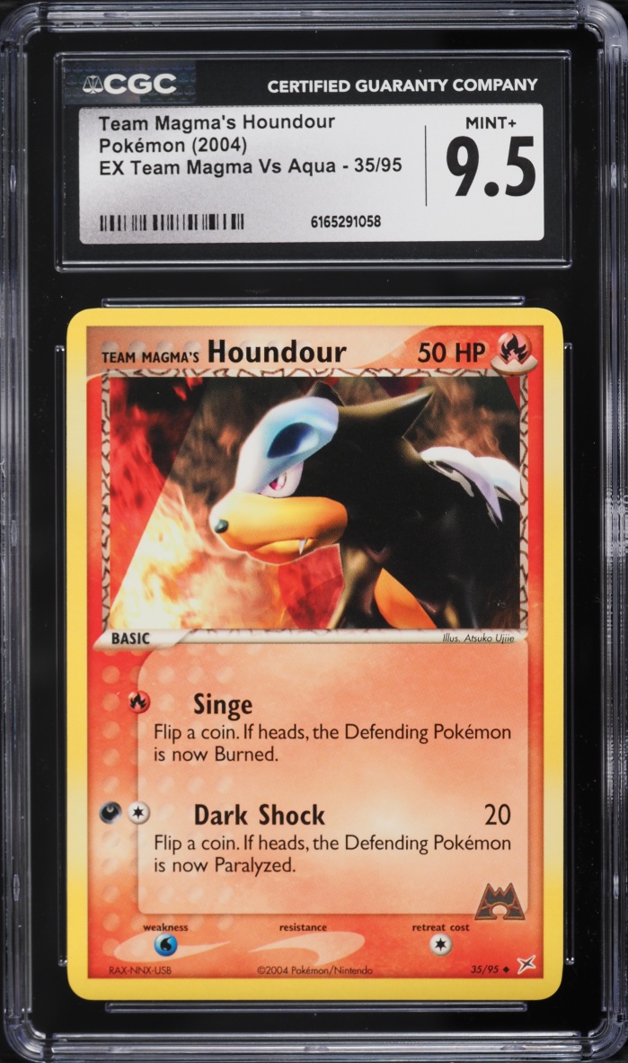 2004 Pokemon EX Team Magma Vs Aqua Team Magma's Houndour #35 CGC 9.5 MINT+