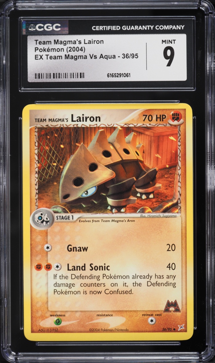 2004 Pokemon EX Team Magma Vs Aqua Team Magma's Lairon #36 CGC 9 MINT
