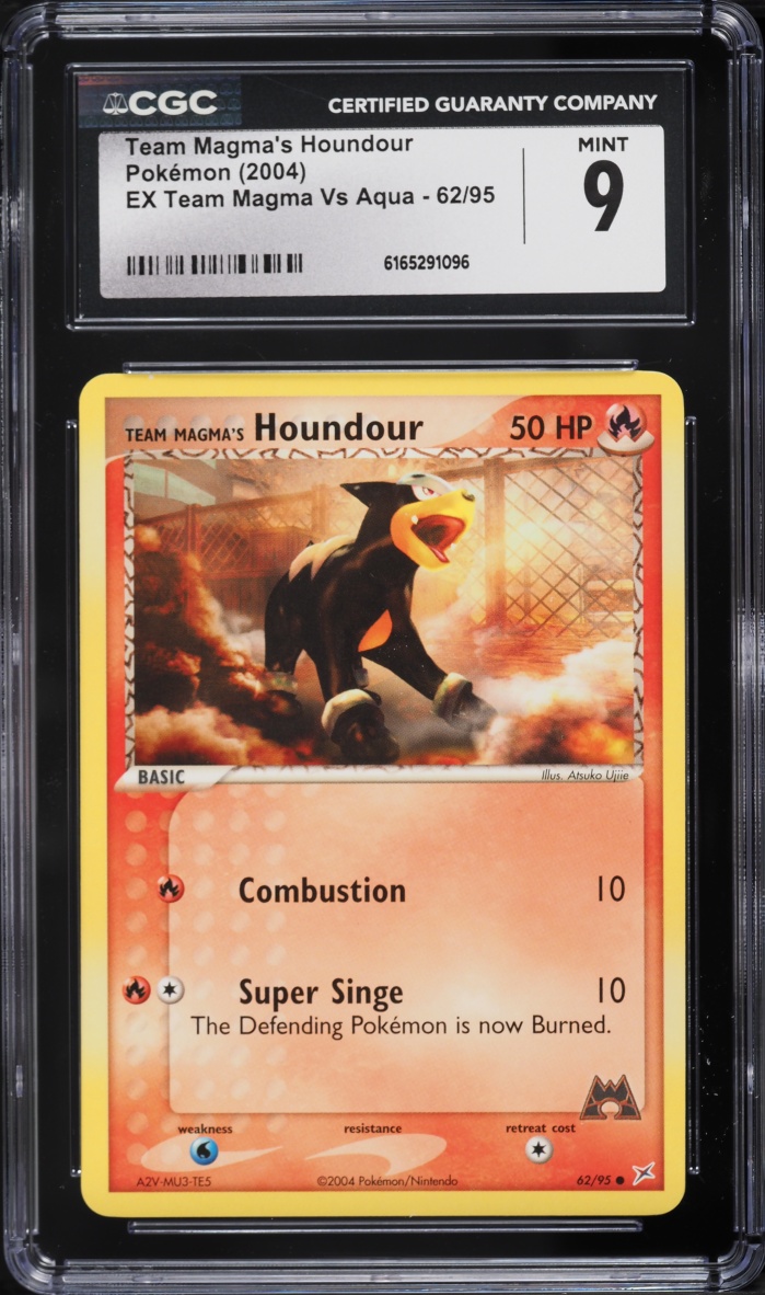 2004 Pokemon EX Team Magma VS Aqua Team Magma's Houndour #62 CGC 9 MINT