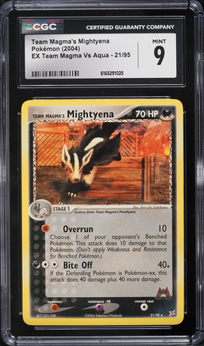 2004 Pokemon EX Team Magma VS Aqua Team Magma's Mightyena #21 CGC 9 MINT