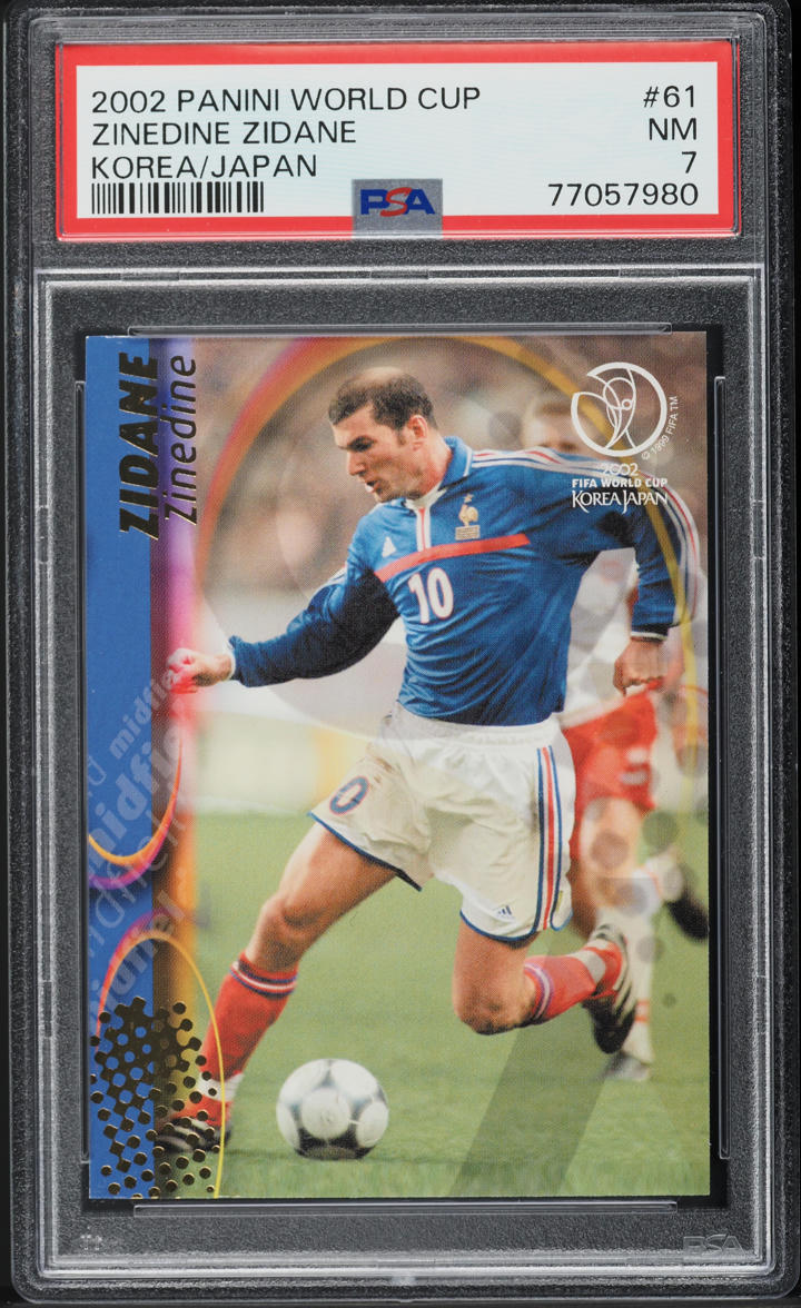 2002 Panini World Cup Korea Japan Zinedine Zidane #61 PSA 7 NRMT