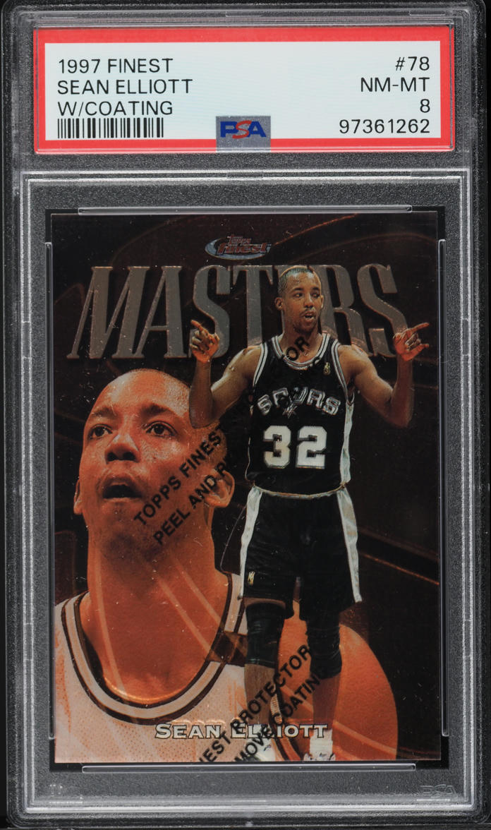 1997 Finest w/ Coating Sean Elliott #78 PSA 8 NM-MT