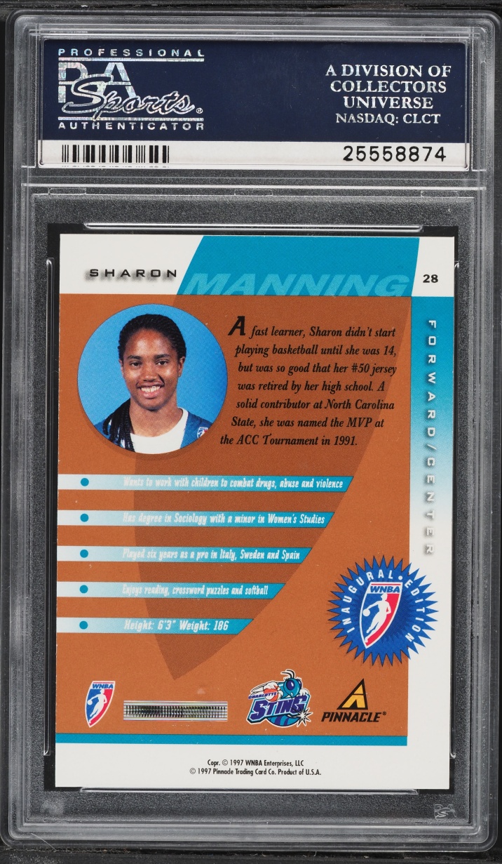 1997 Pinnacle Inside WNBA Court Collection Sharon Manning ROOKIE #28 ...