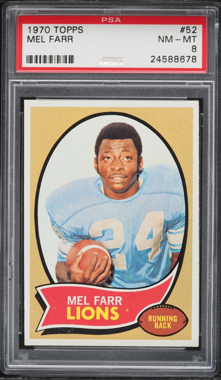 1970 Topps Football Mel Farr #52 PSA 8 NM-MT