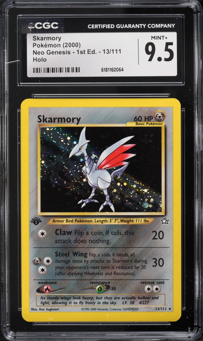 2000 Pokemon Neo Genesis 1st Edition Holo Skarmory #13 CGC 9.5 MINT+