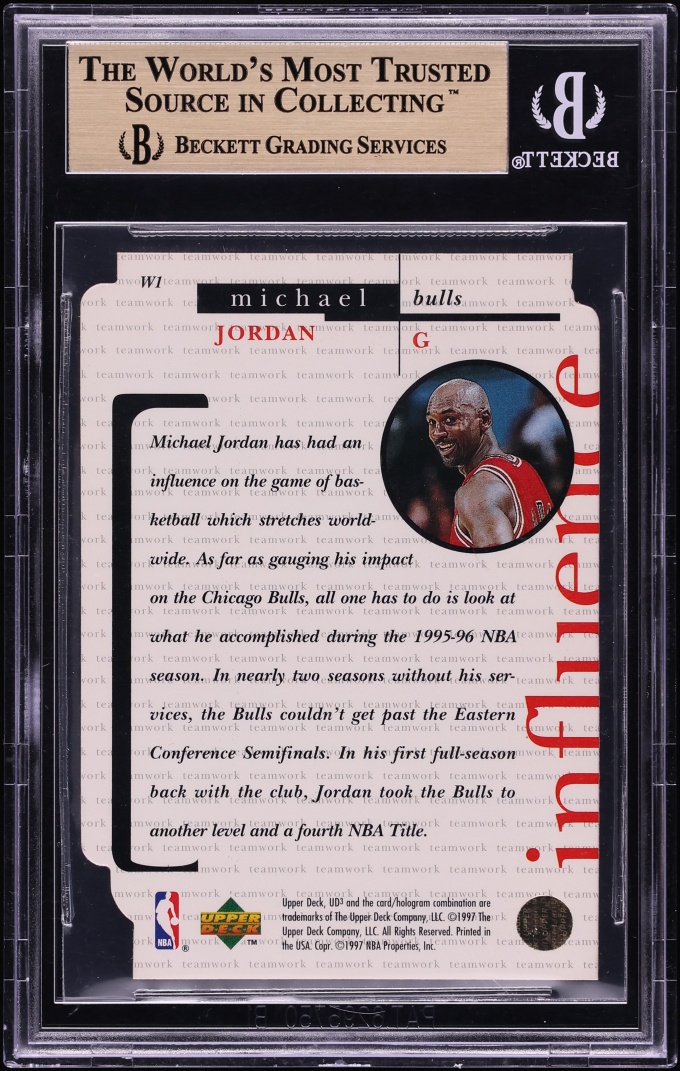 1996 Upper Deck 3 The Winning Edge Die-Cut Michael Jordan #W1 BGS 9.5 GEM MINT