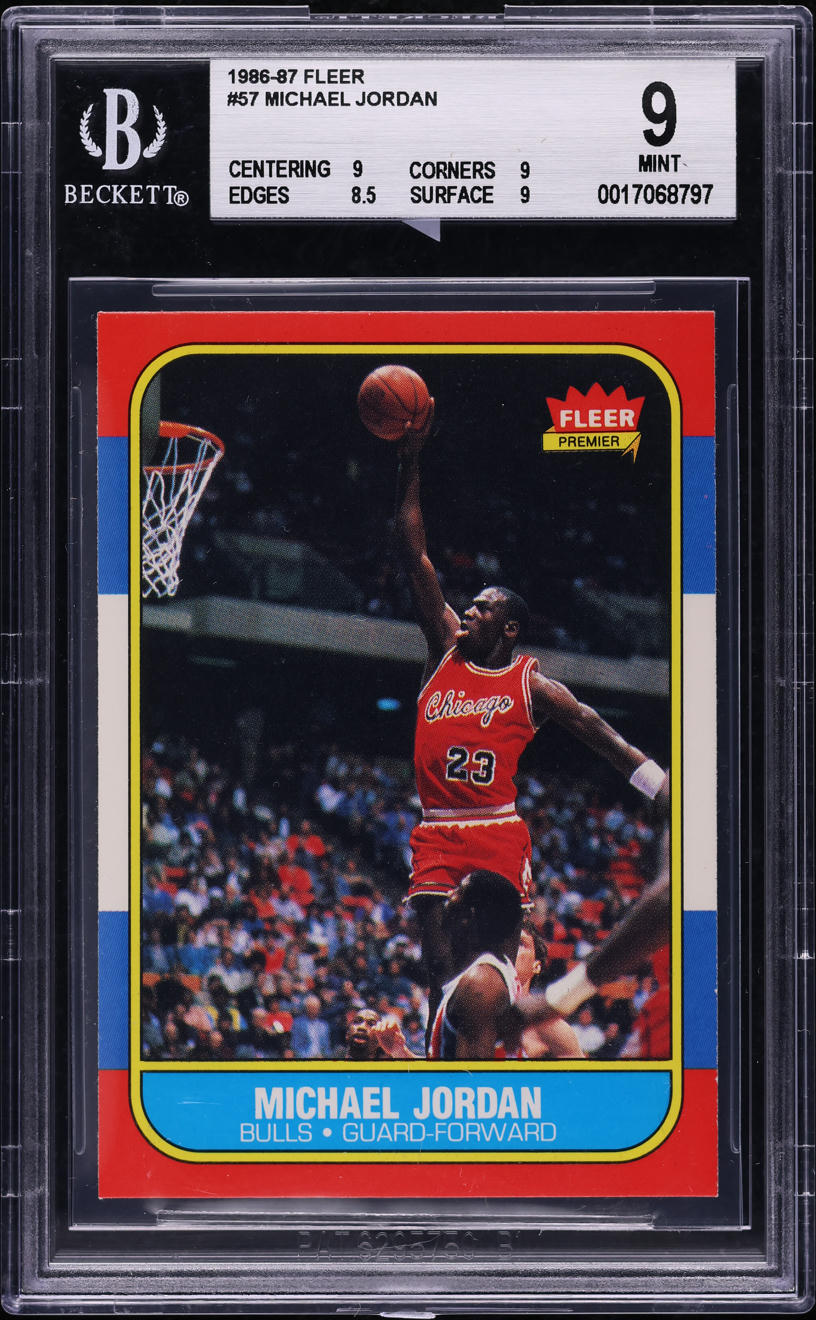 1986 Fleer Basketball Michael Jordan ROOKIE #57 BGS 9 MINT on Fanatics ...