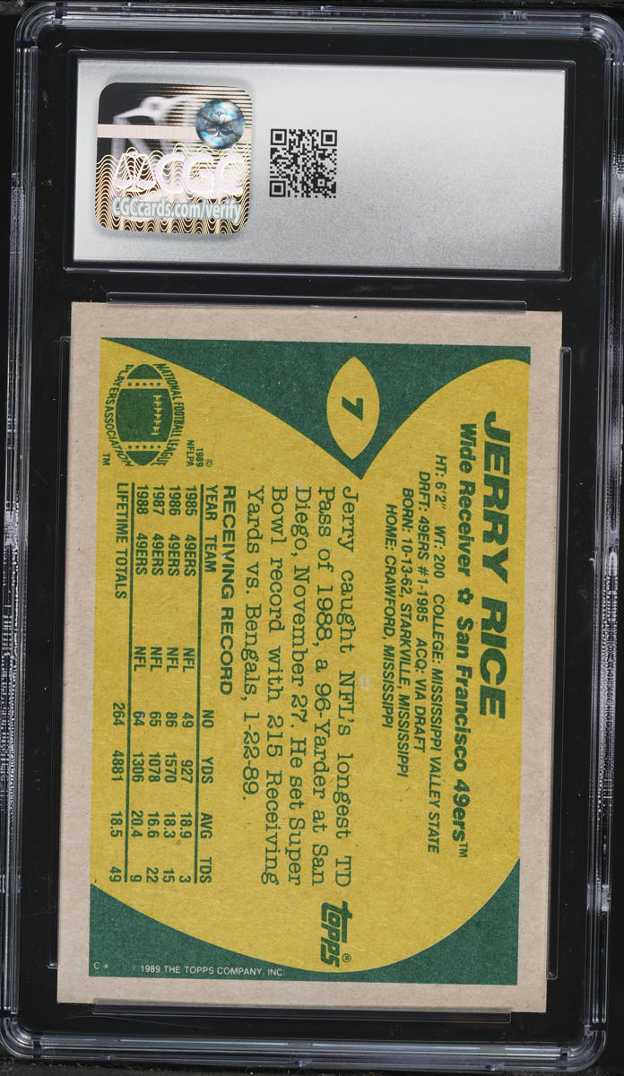 1989 Topps Football Jerry Rice ALL-PRO #7 CGC 7 NRMT