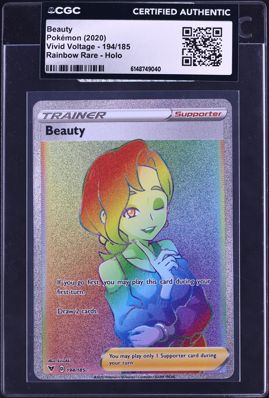 2020 Pokemon Sword & Shield Vivid Voltage Rainbow Rare Beauty #194 CGC AUTH