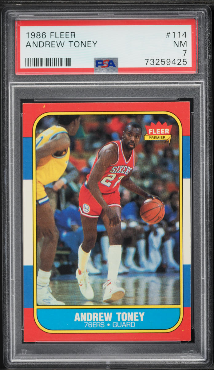1986 Fleer Basketball Andrew Toney #114 PSA 7 NRMT