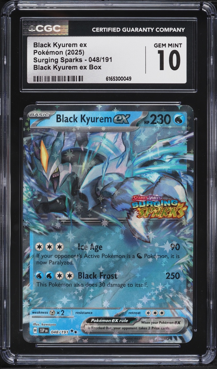 2025 Pokemon Scarlet & Violet Promo Surging Sparks Holo Black Kyurem EX #048 CGC 10 GEM MINT