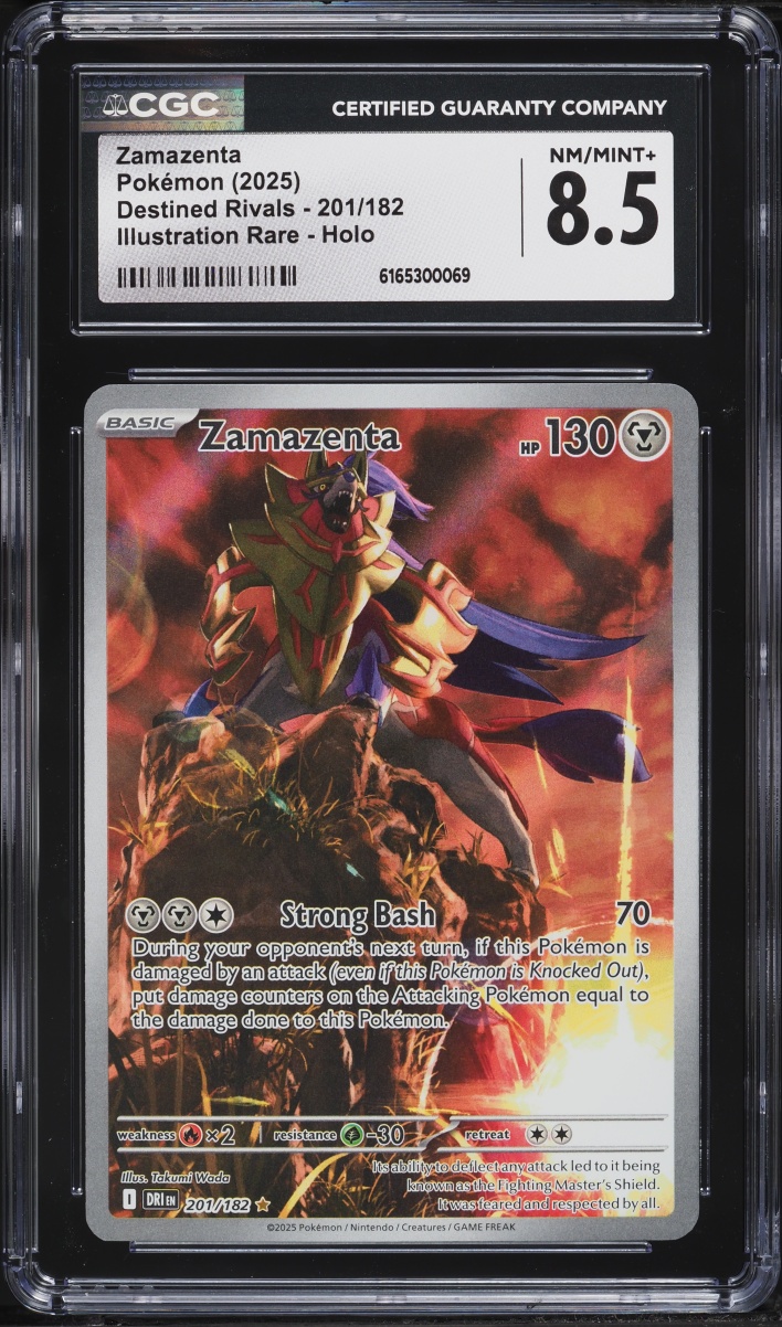 2025 Pokemon Scarlet & Violet Destined Rivals IR Zamazenta #201 CGC 8.5 NM-MT+
