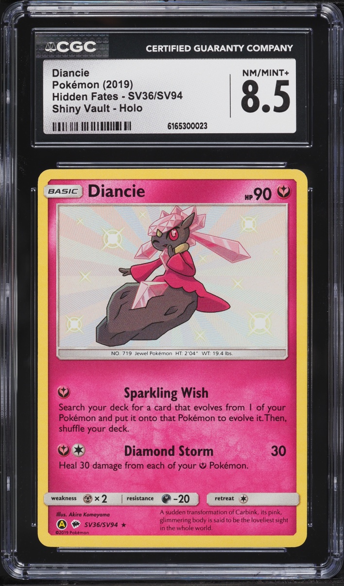 2019 Pokemon Sun & Moon Hidden Fates Shiny Diancie #SV36 CGC 8.5 NM-MT+