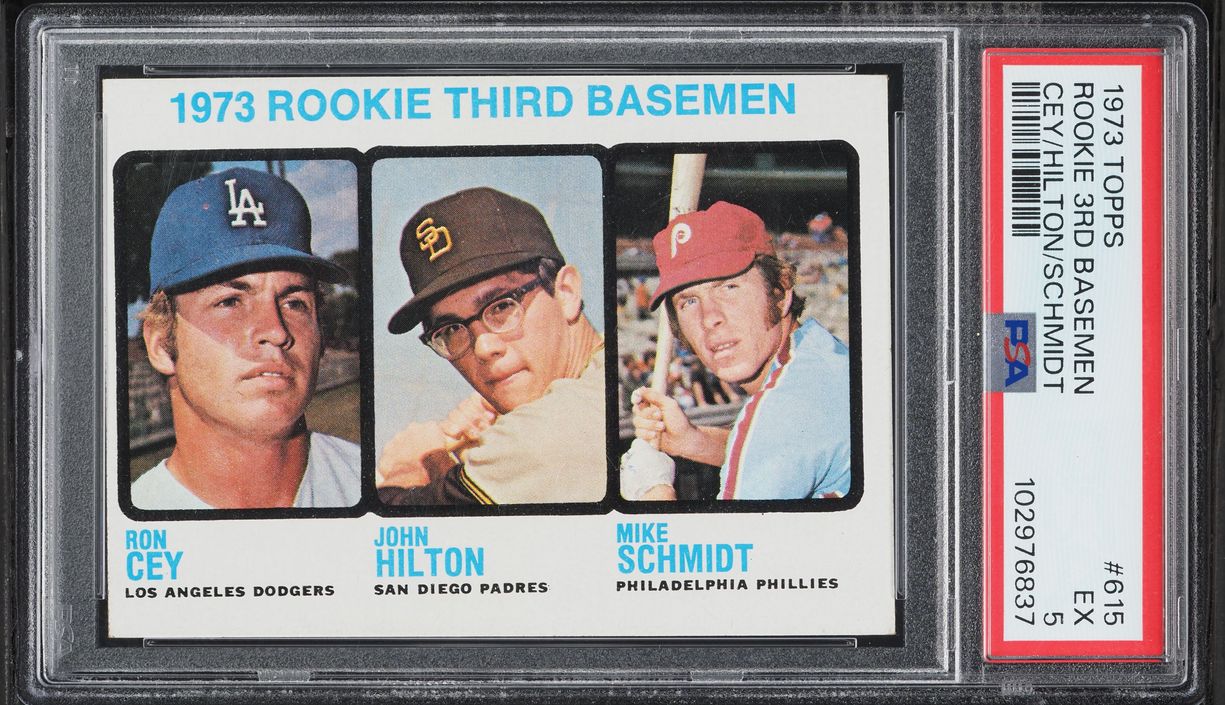 1973 Topps Mike Schmidt Ron Cey John Hilton ROOKIE #615 PSA 5 EX