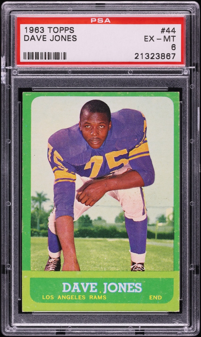 1963 Topps Football Dave Jones ROOKIE #44 PSA 6 EXMT