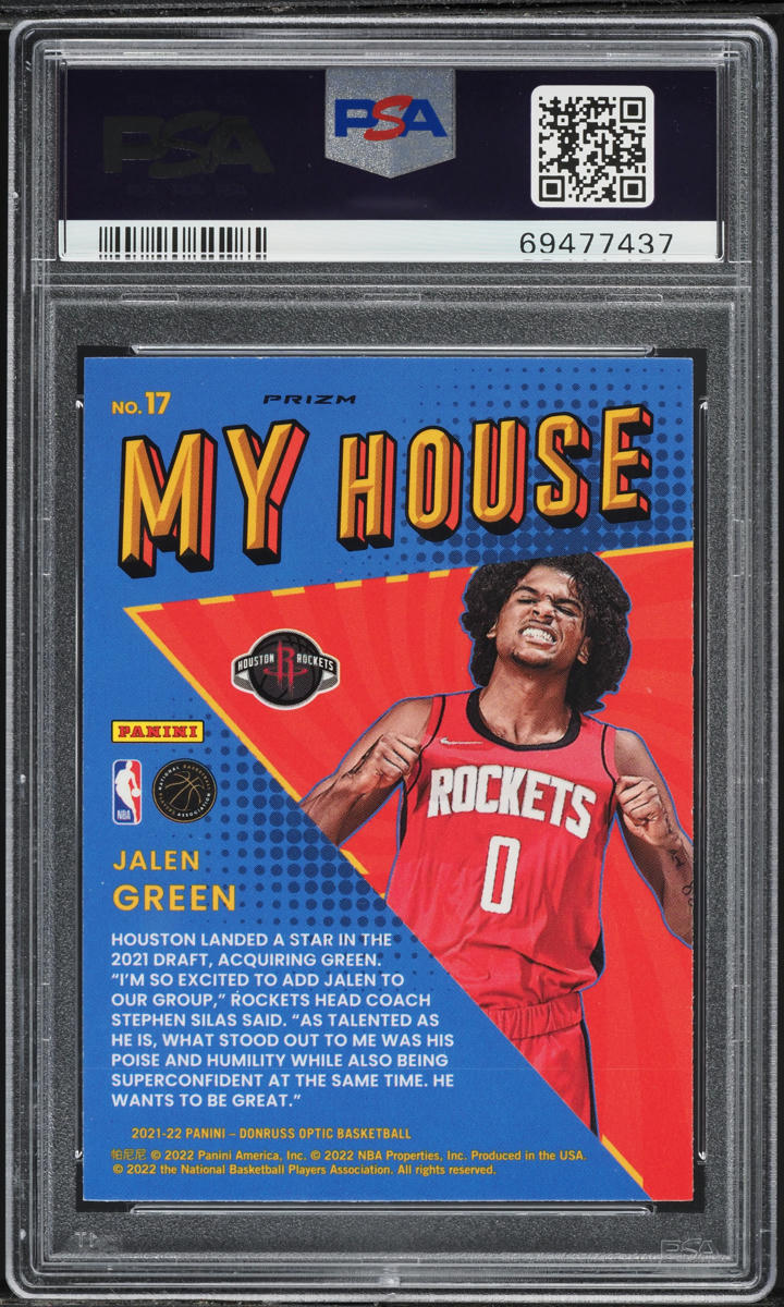 2021 Donruss Optic My House! Purple Jalen Green ROOKIE #17 PSA 9 MINT