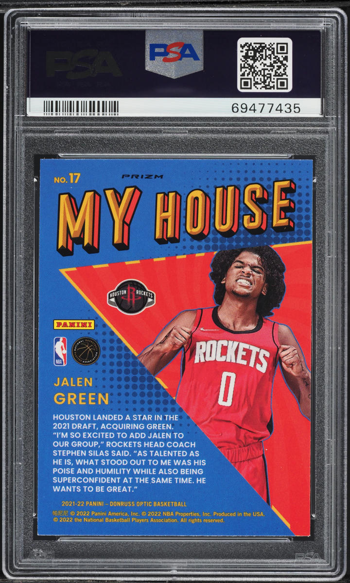 2021 Donruss Optic My House! Purple Jalen Green ROOKIE #17 PSA 9 MINT