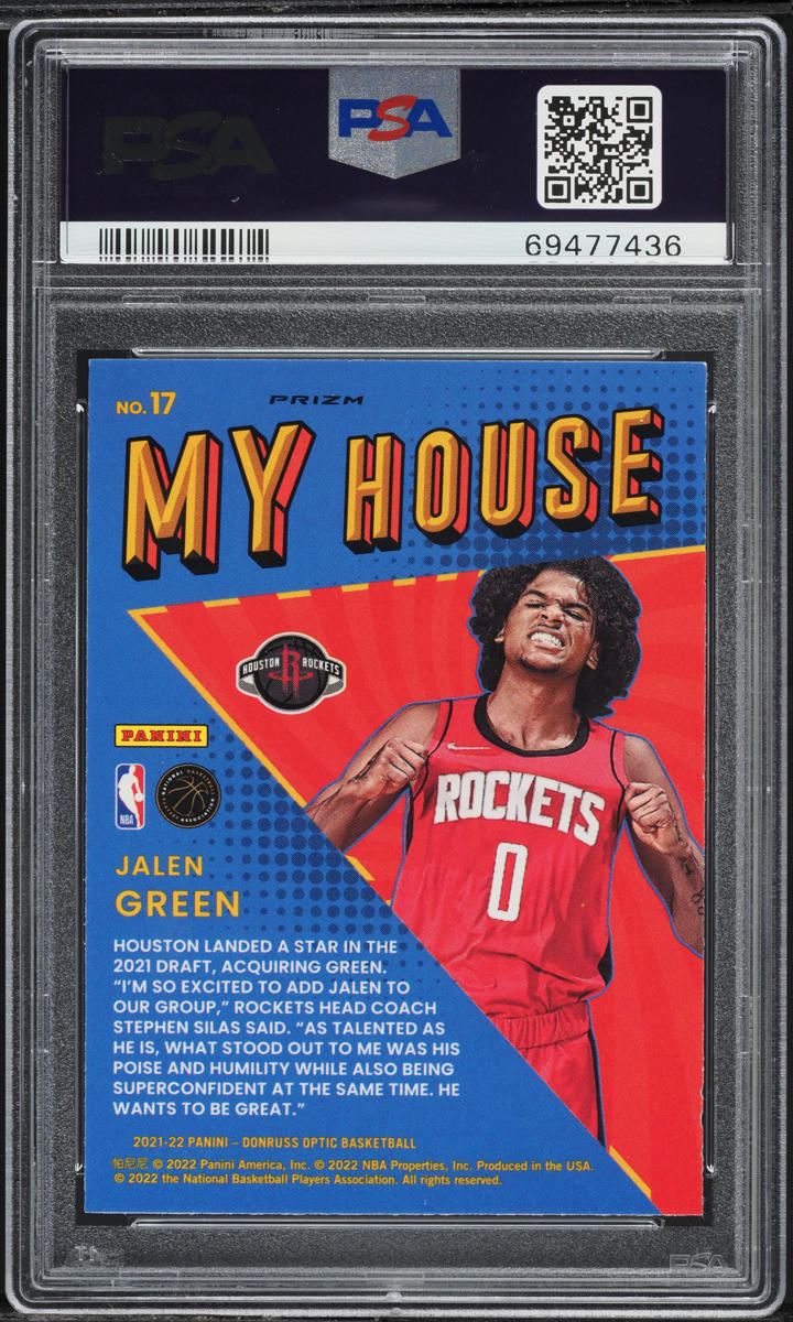 2021 Donruss Optic My House! Purple Jalen Green ROOKIE #17 PSA 9 MINT