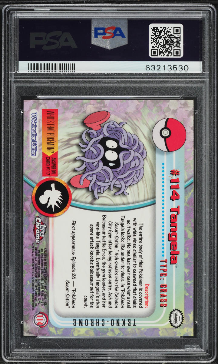 2000 Topps Chrome Pokemon Series 2 Tekno Tangela #114 PSA 10 GEM MINT