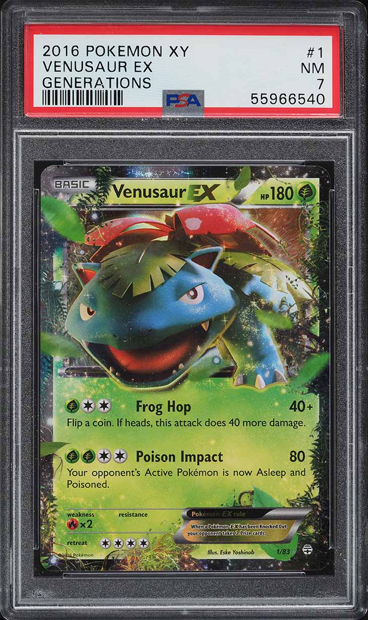 2016 Pokemon XY Generations Holo Venusaur EX #1 PSA 7 NRMT