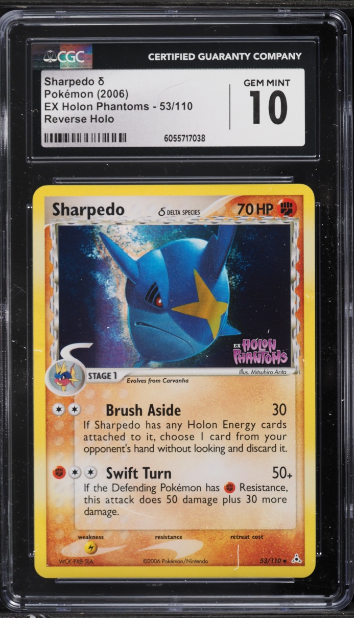 2006 Pokemon EX Holon Phantoms Reverse Holo Sharpedo #53 CGC 10 GEM MINT