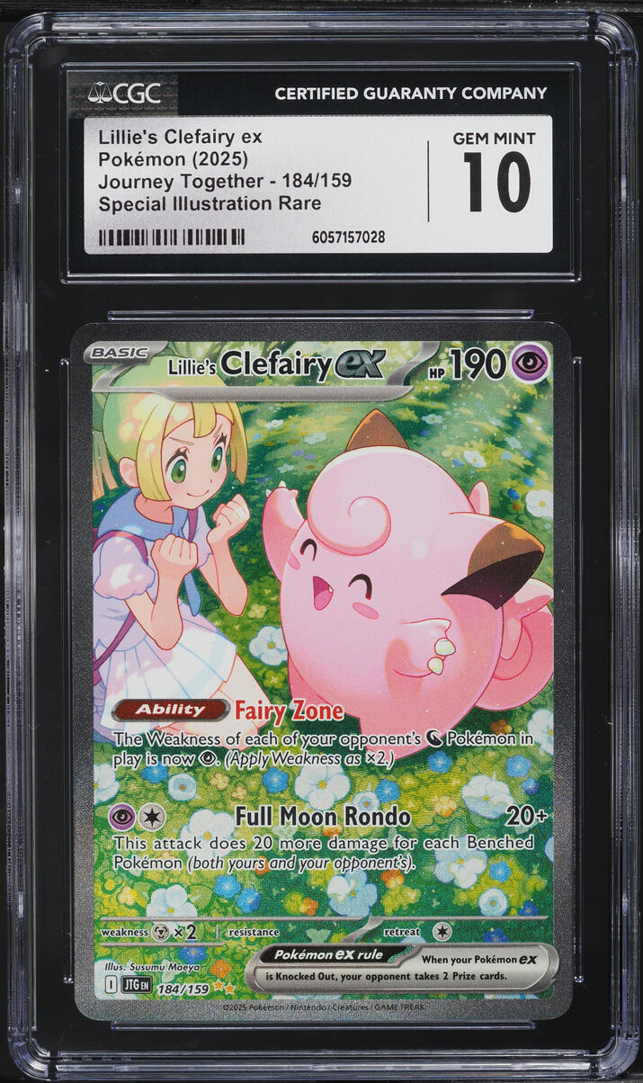 2025 Pokemon SV Journey Together SIR Lillie's Clefairy ex #184 CGC 10 GEM MINT