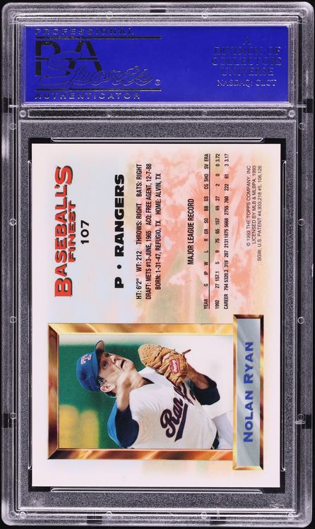 1993 Finest Refractor Nolan Ryan #107 PSA 10 GEM MINT