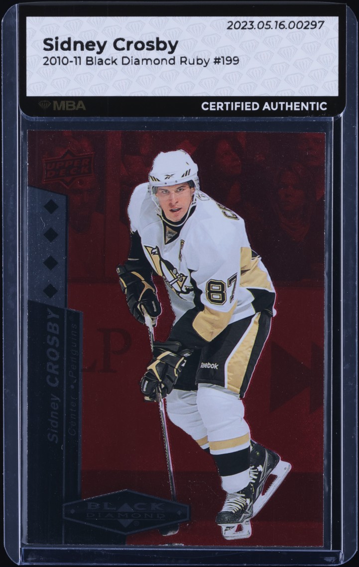 2010 Black Diamond Hockey Ruby Sidney Crosby /100 #199 MBA AUTH on ...